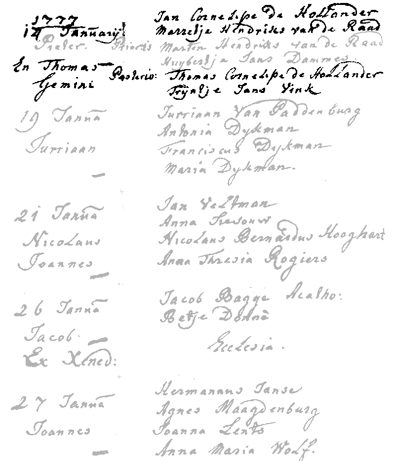 17770114 dp akte RK-Posthoorn-A'dam Thomas G zv Jan C Hollander - Marretje H vd Raad